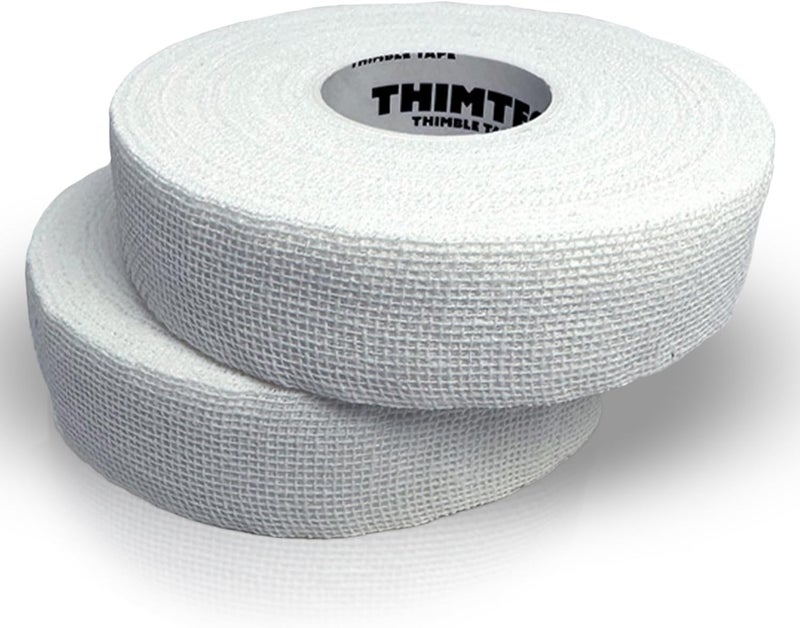 THIMTEC - The Original Thimble Tape for Hand Sewing - Fully Adjustable Nail & Finger Protector - A Smarter Alternative to Classic Knitting Thimbles - White Cloud, 2-Pack - Image 1